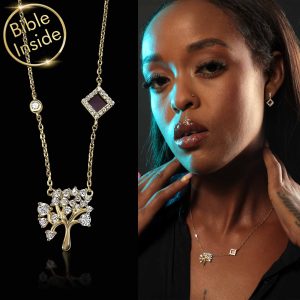 Women's Jewelry Gifts Tree of Life Gold Necklace With Crystal Details by My Nano Jewelry
